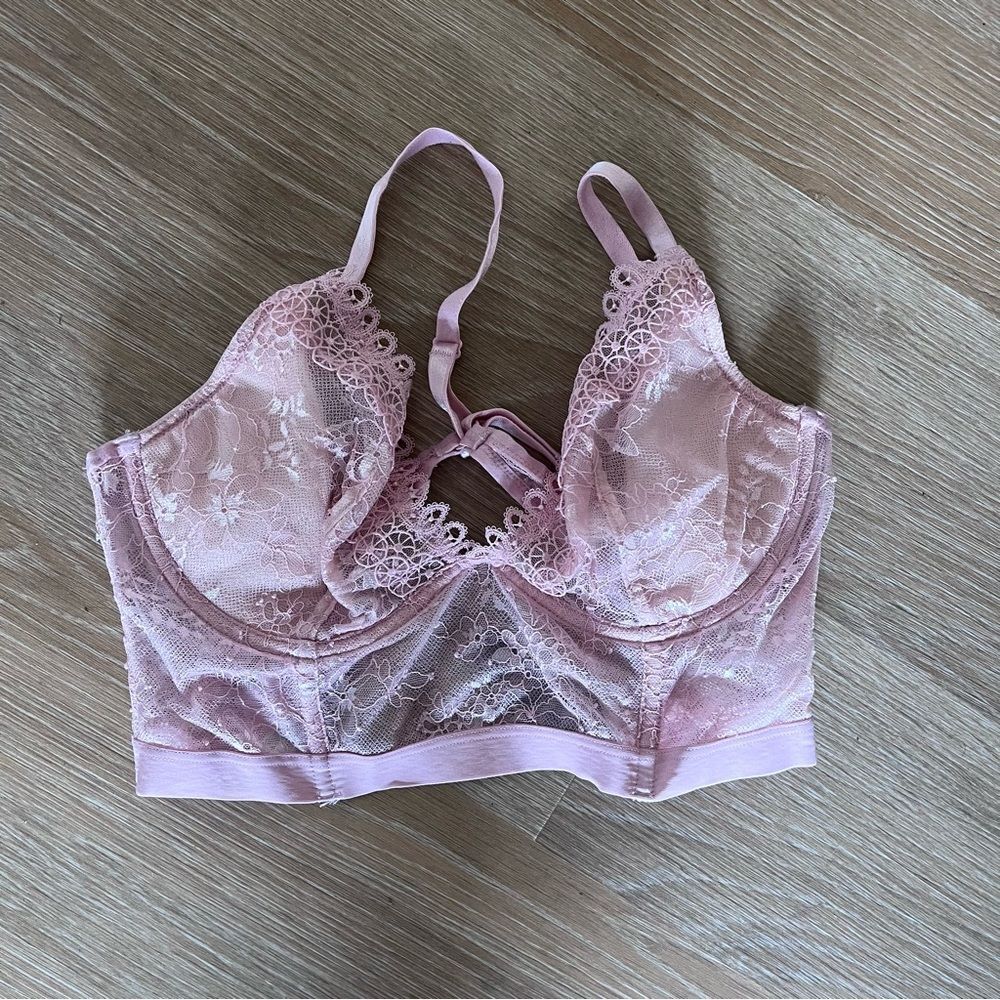 Lace Bralette in Soft Pink bandeau style
